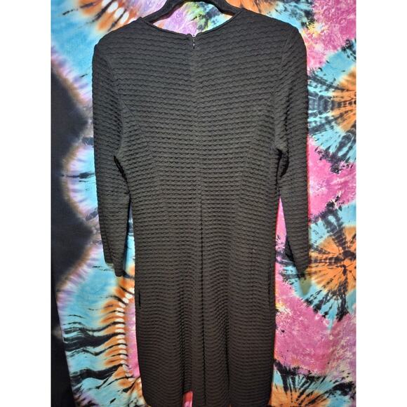 Buchanan Kane Black Dress Fit & Flare Textured Mid Dress Size 6 - Picture 6 of 9